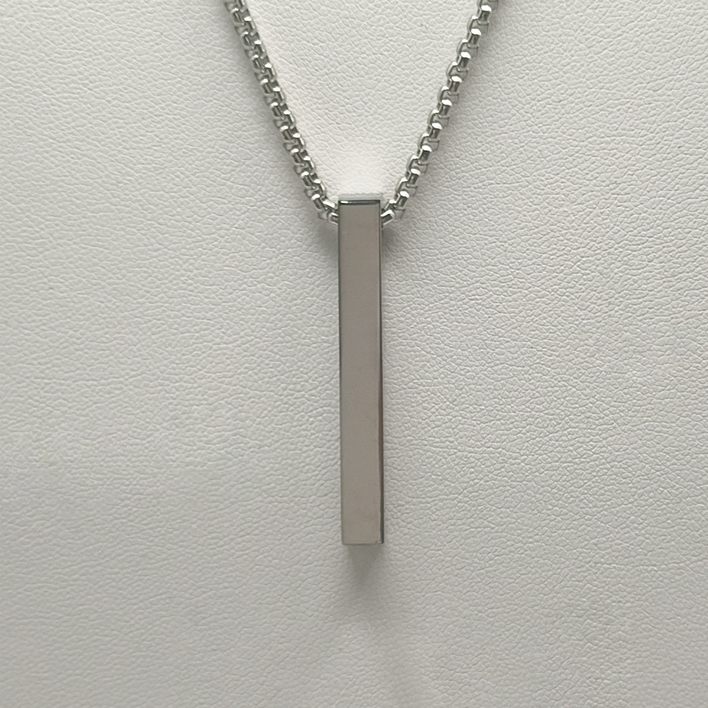 Colgante lingote fino plateado texto