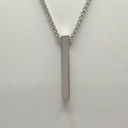Colgante lingote fino plateado texto