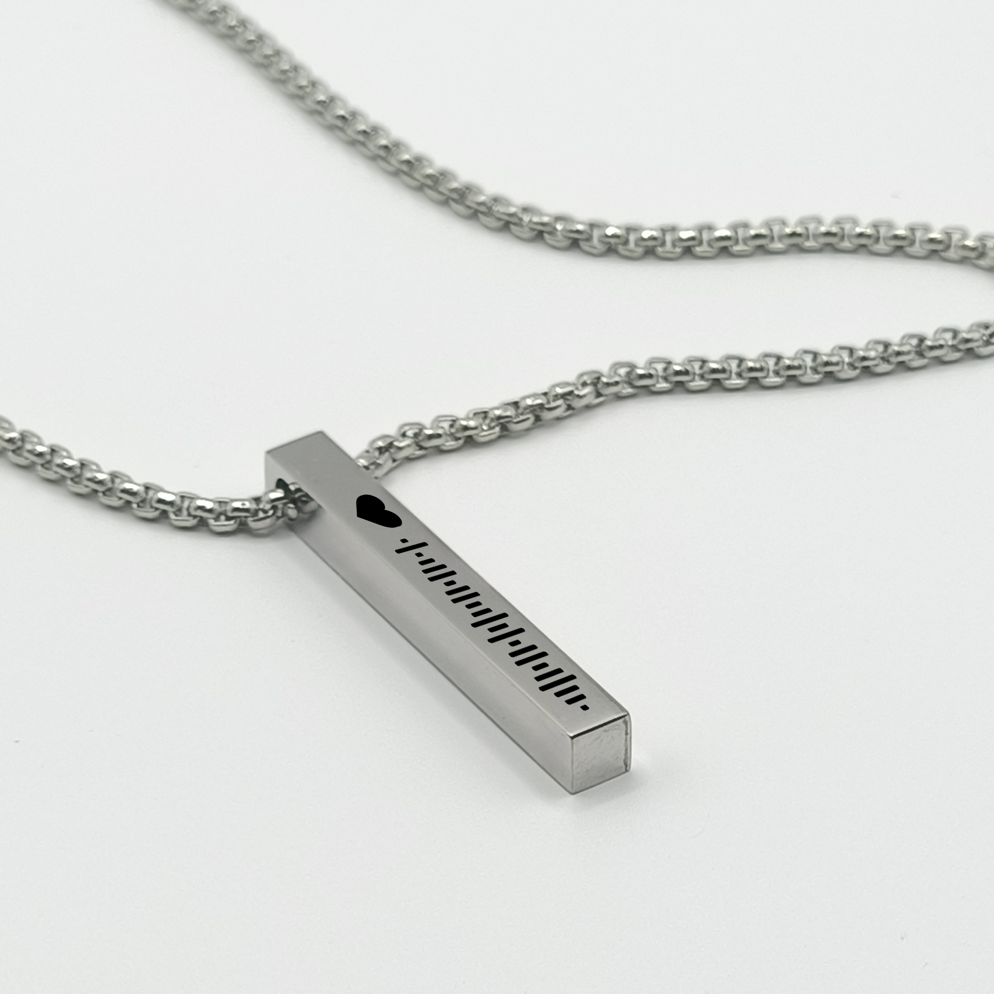 Colgante lingote fino plateado código reproductor