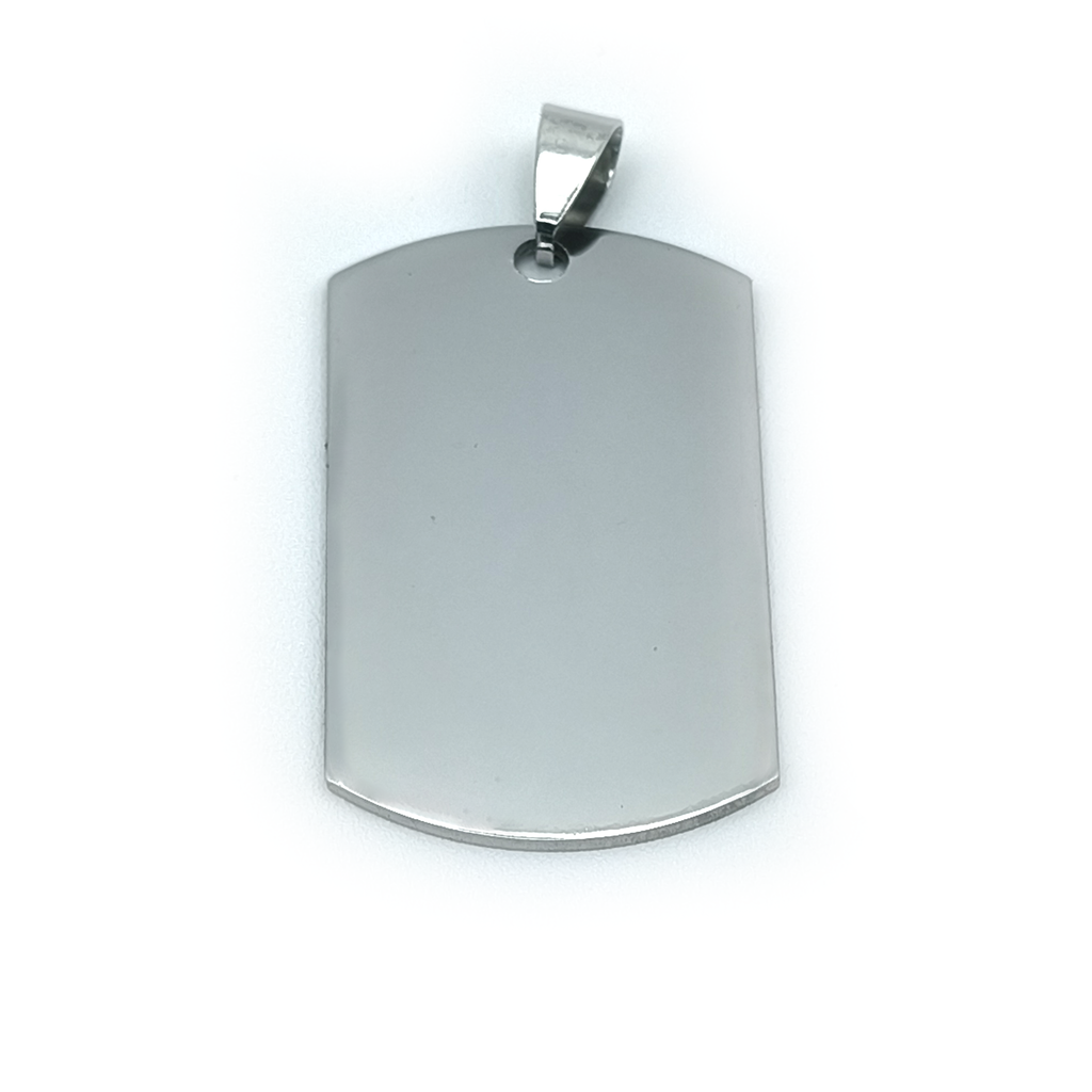 Colgante placa militar collage nombres plateada
