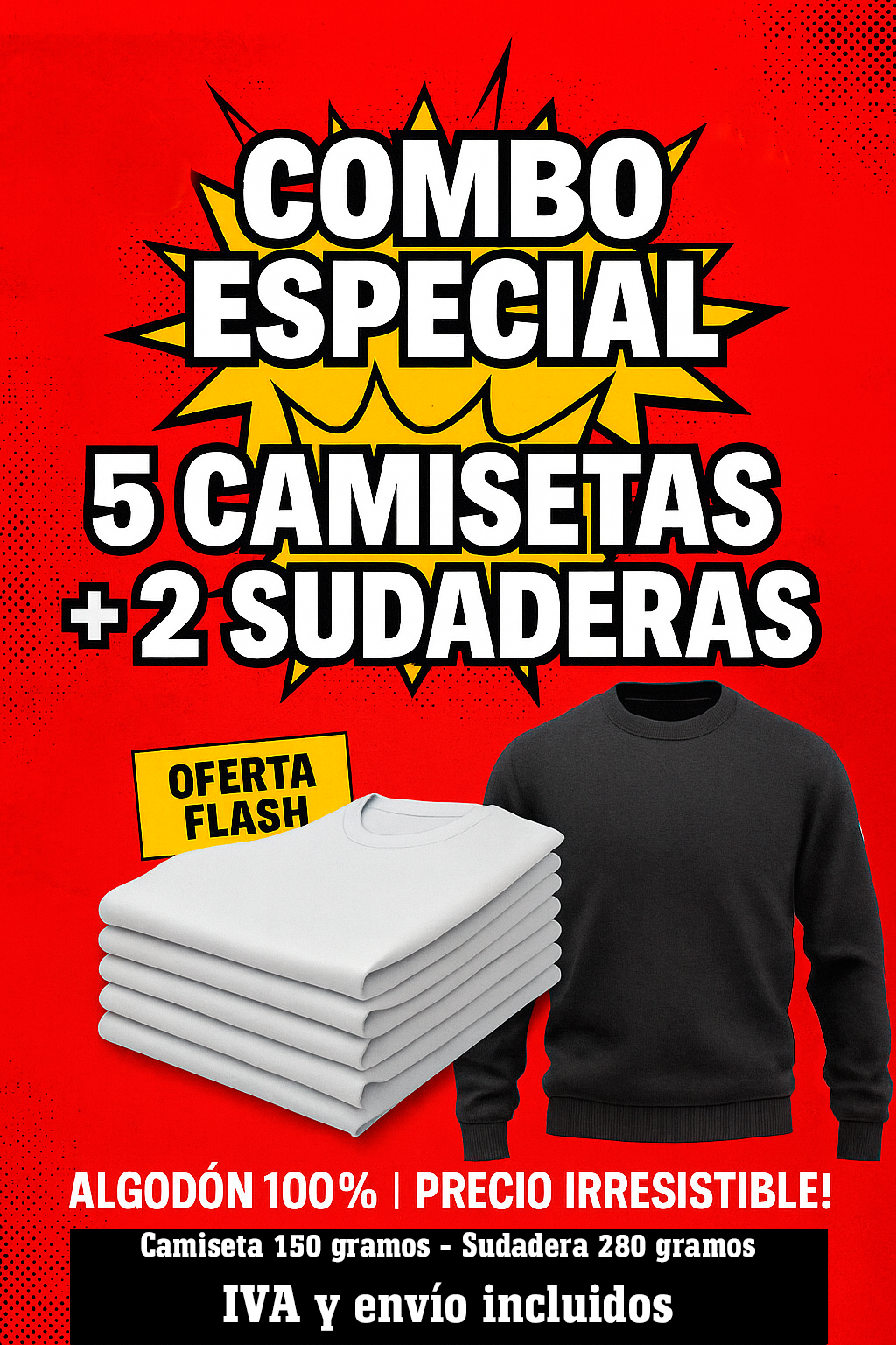 Pack combo camisetas + sudaderas