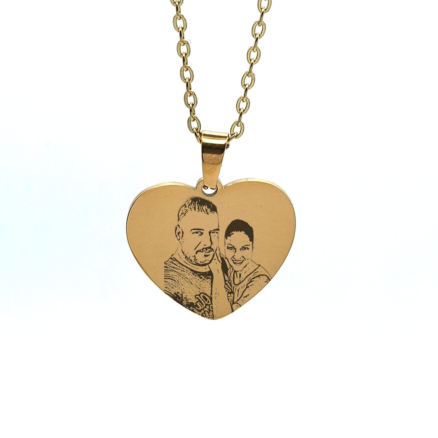 Colgante corazón dorado con imagen