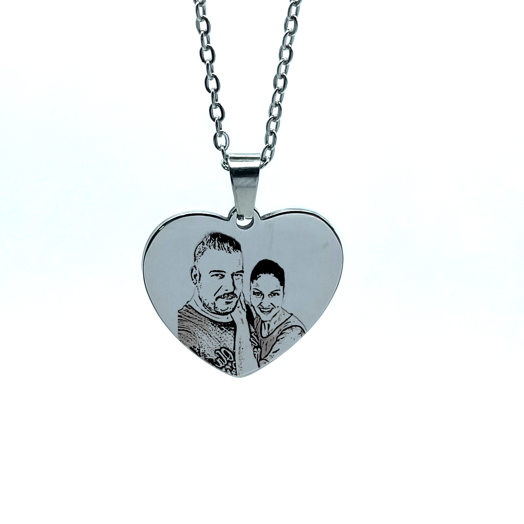 Colgante corazón plateado con imagen