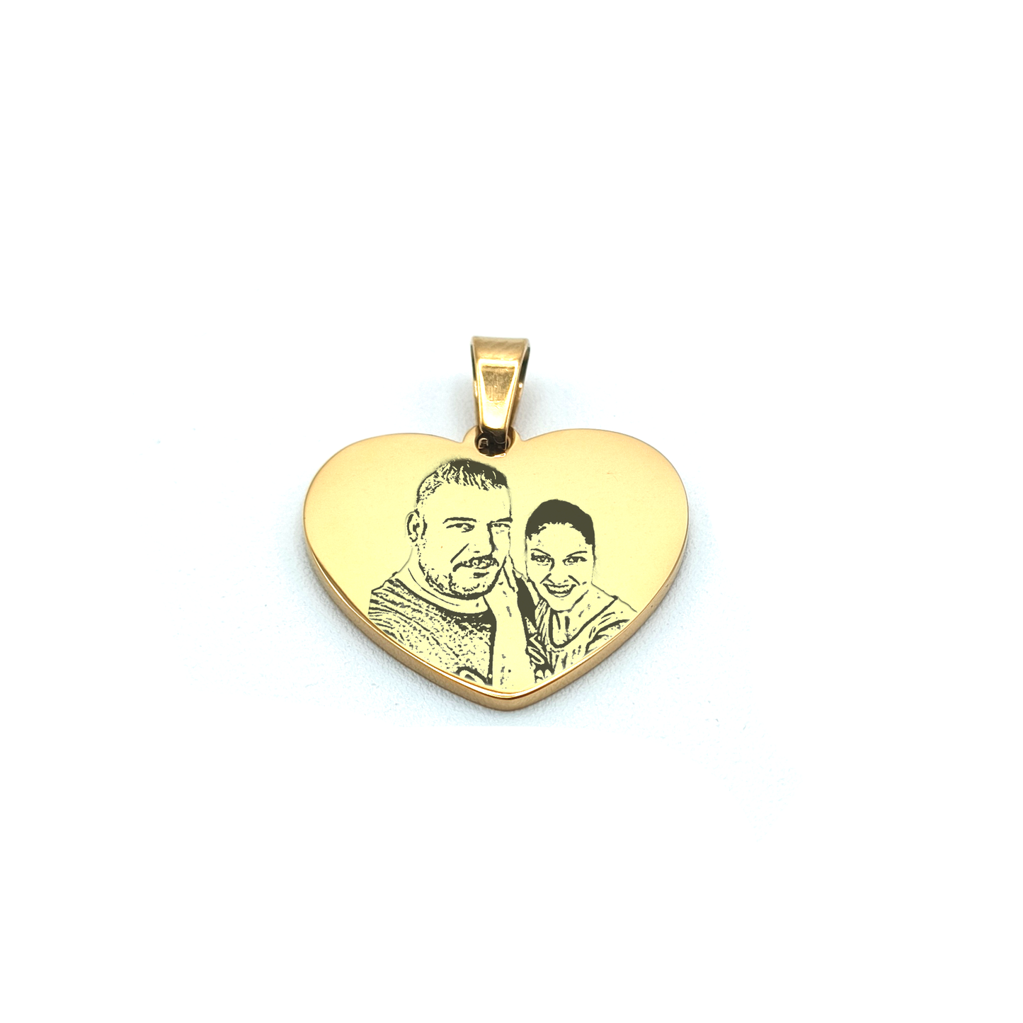 Colgante corazón dorado con imagen