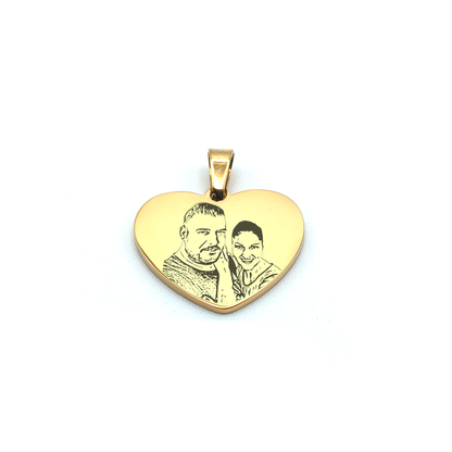 Colgante corazón dorado con imagen