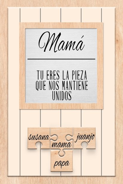 Placa puzzle mamá