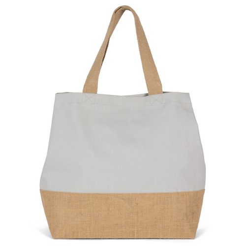 Bolsa shopper de yute & algodón