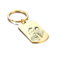 Llavero placa militar imagen dorado