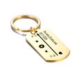 Llavero placa militar dorado reproductor