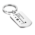 Llavero placa militar plateado reproductor