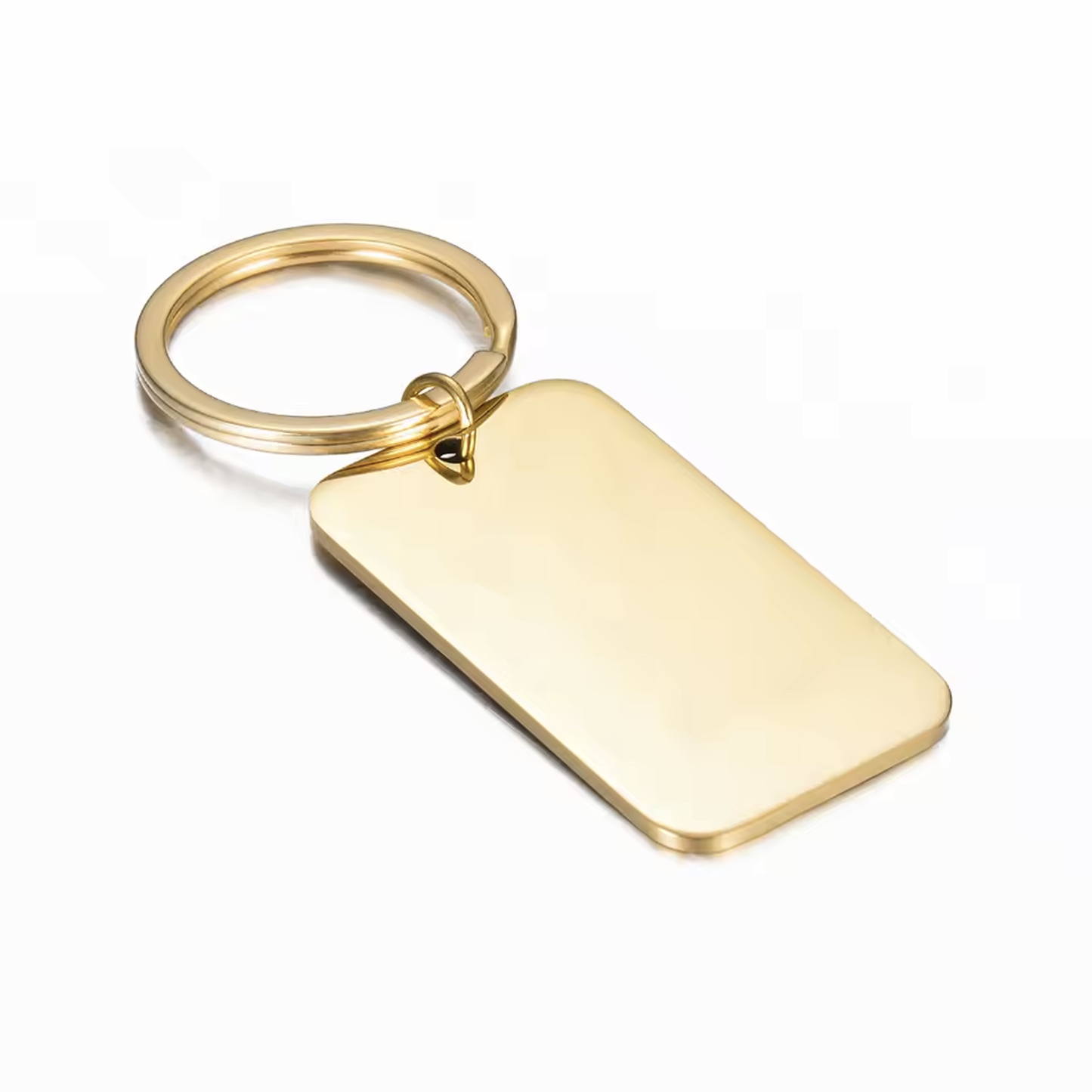 Llavero rectangular imagen dorado
