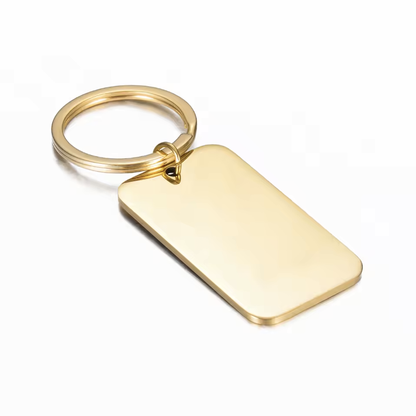 Llavero rectangular imagen dorado