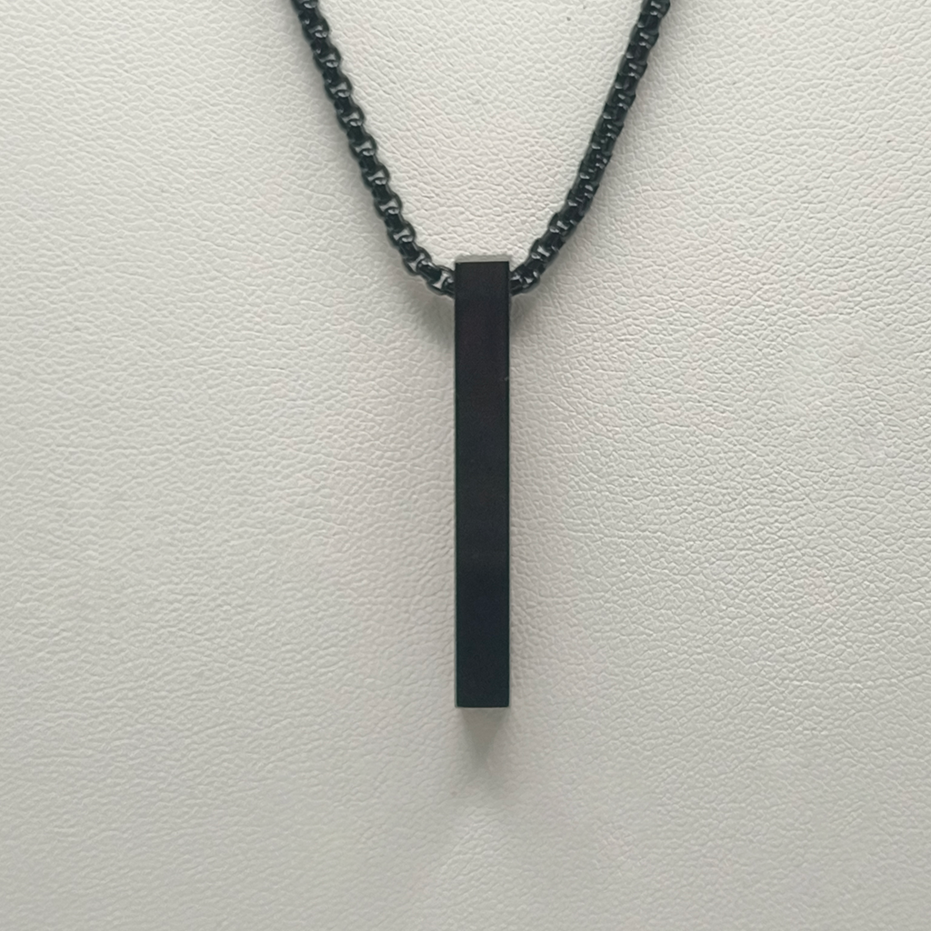 Colgante lingote fino negro texto