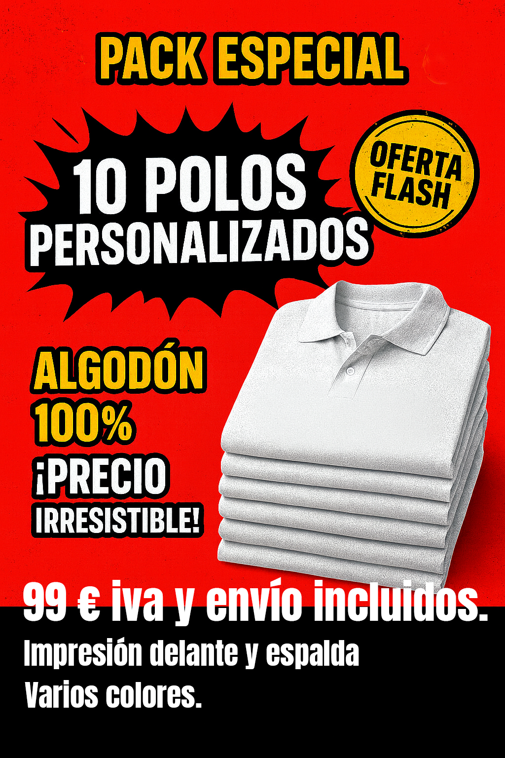 Pack polos 10 und