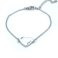 Pulsera corazón plateada iniciales