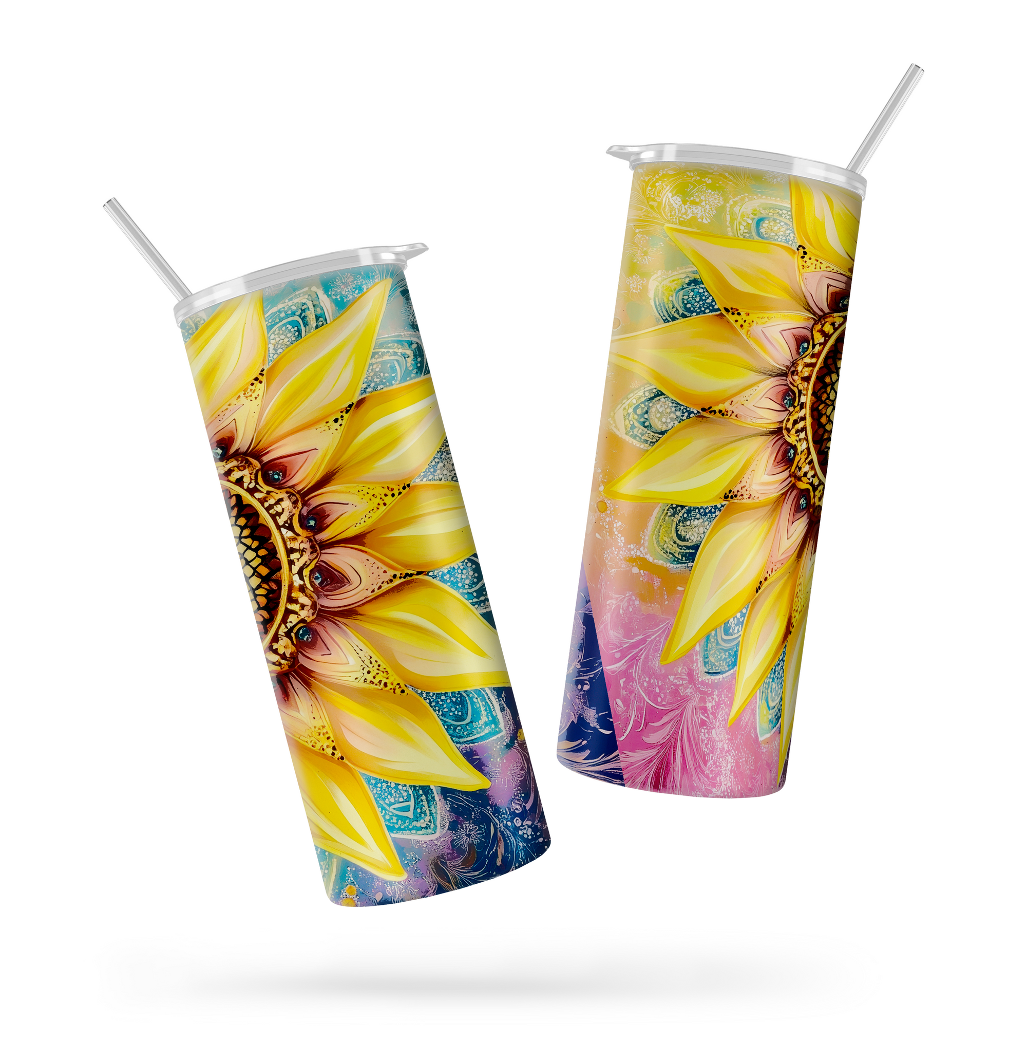 Tumbler mandala girasol