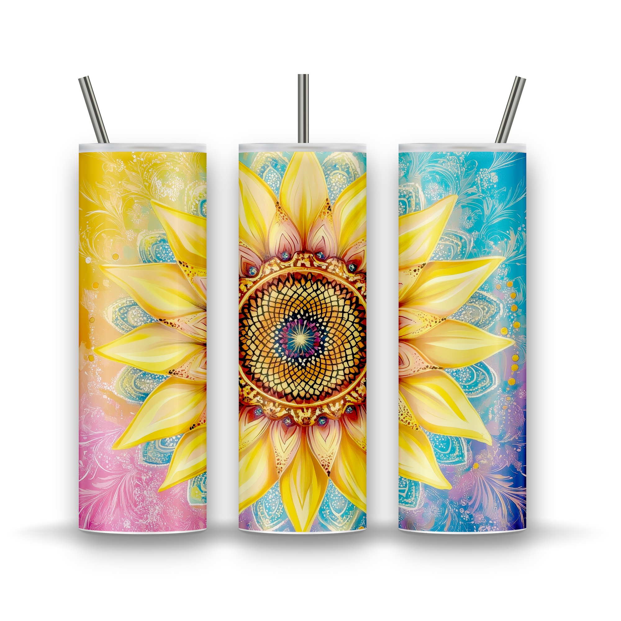 Tumbler mandala girasol