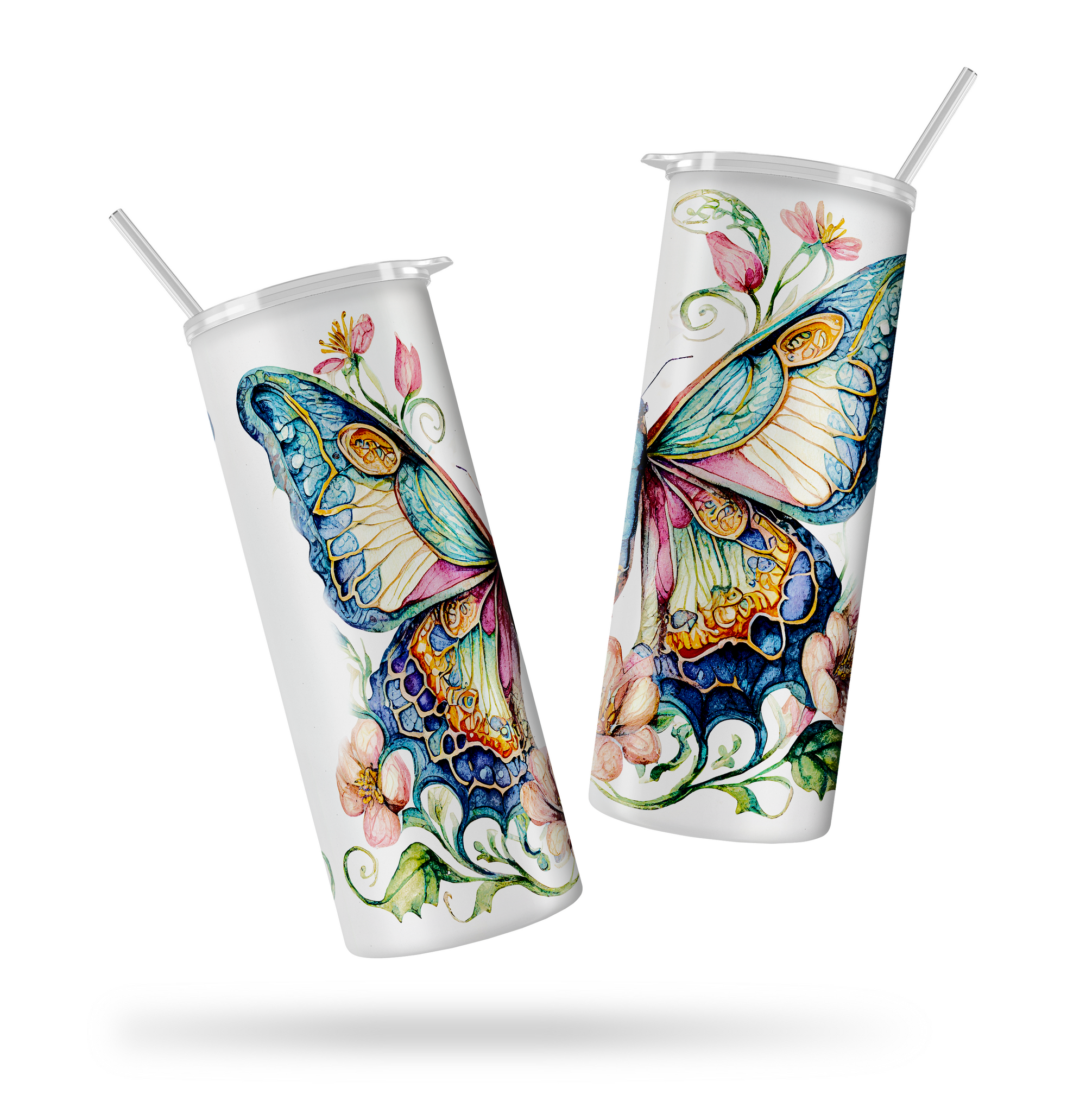 Tumbler mariposa + nombre